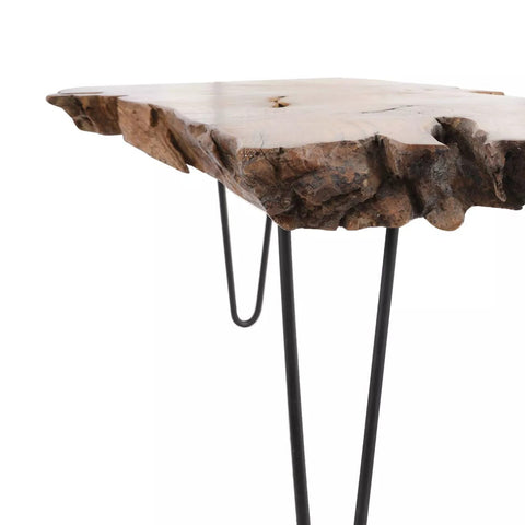 Live edge coffee table styled in modern interior