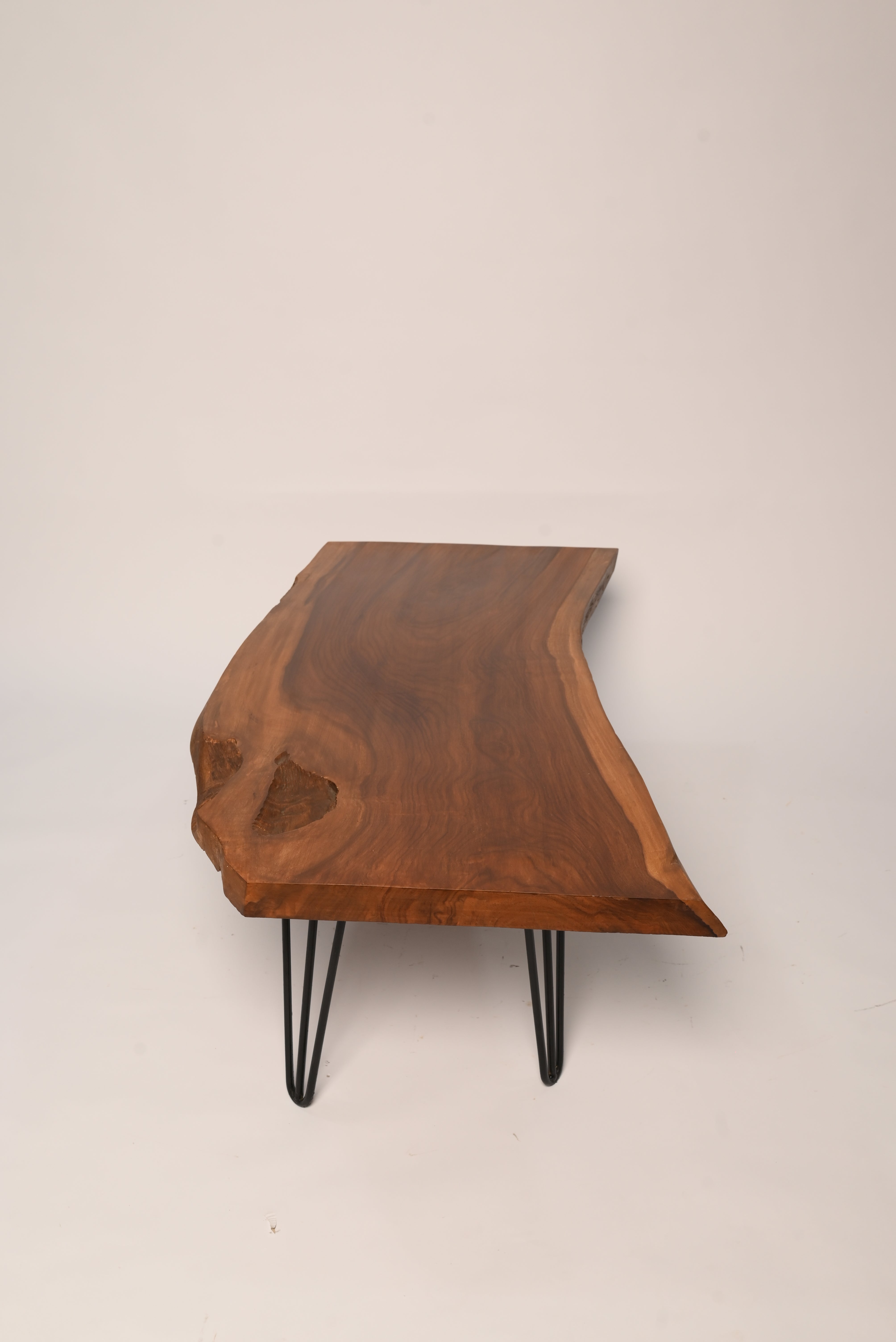 Live edge farmhouse center table, full room setting
