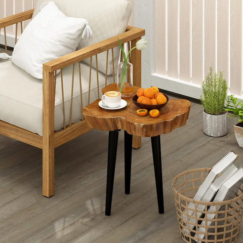 "Live edge sheesham coffee table wood grain close-up"