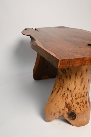 "Live edge sheesham dining table in dining room setting"