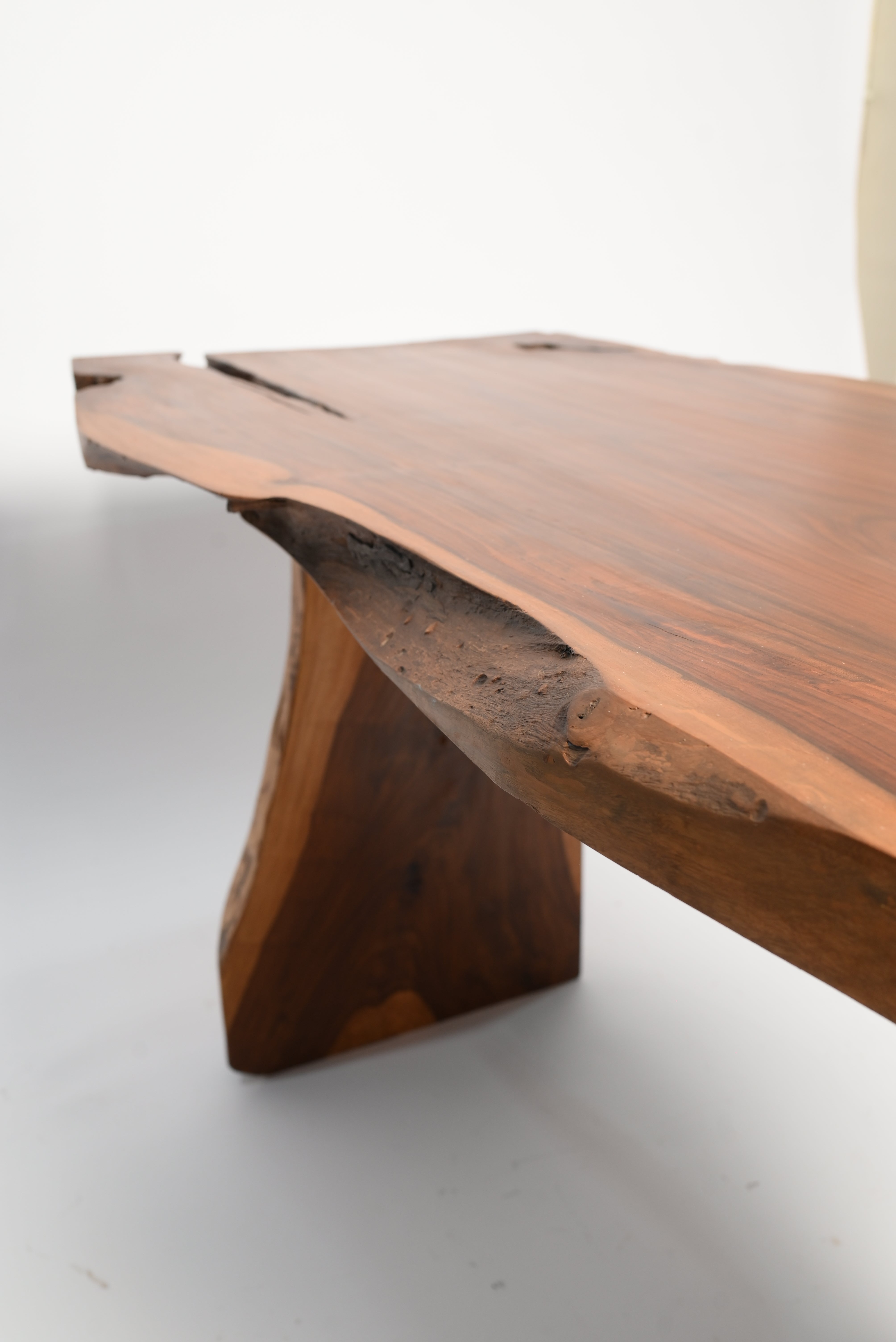 "Live edge sheesham dining table top view"
