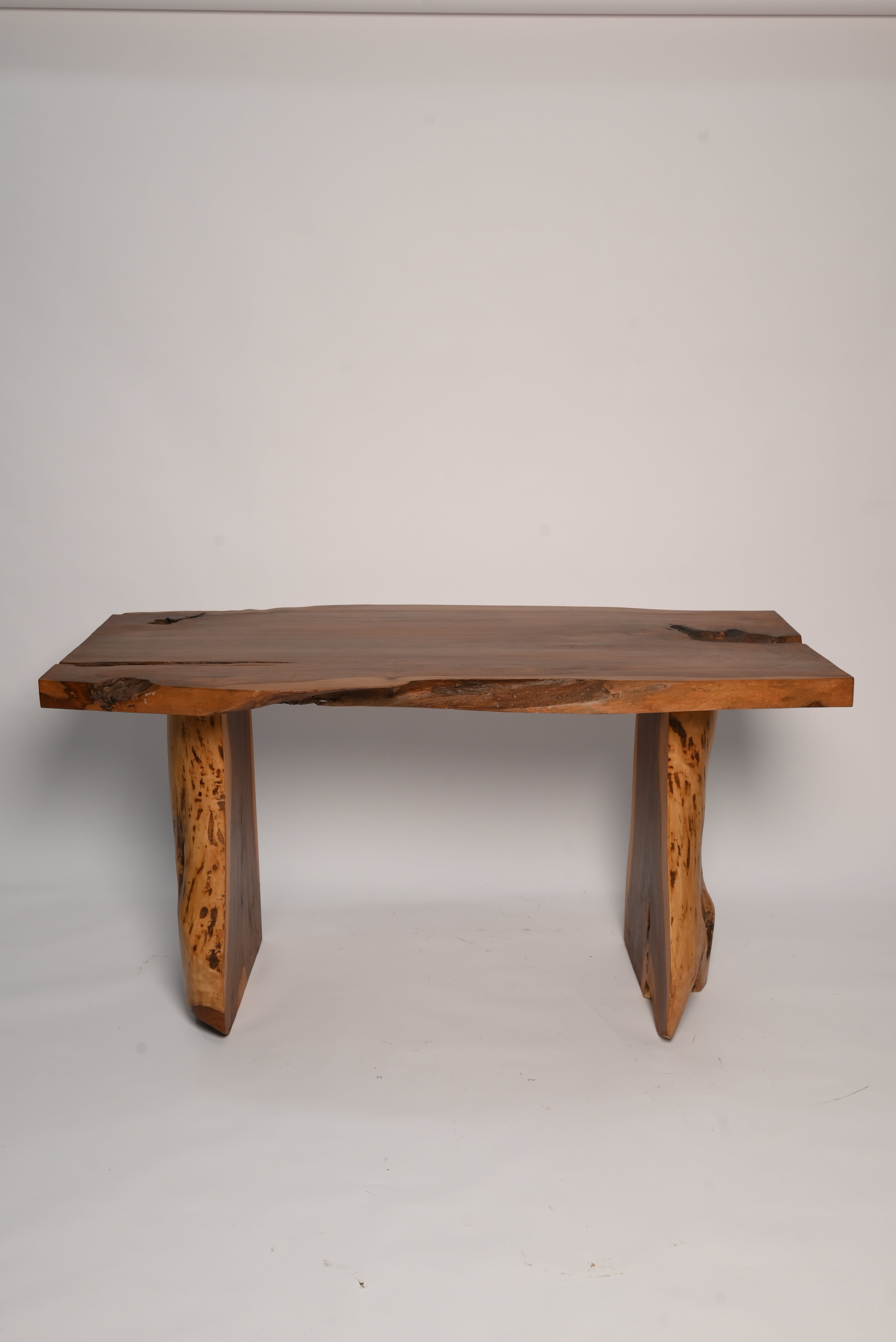 "Live edge sheesham dining table wood grain close-up"
