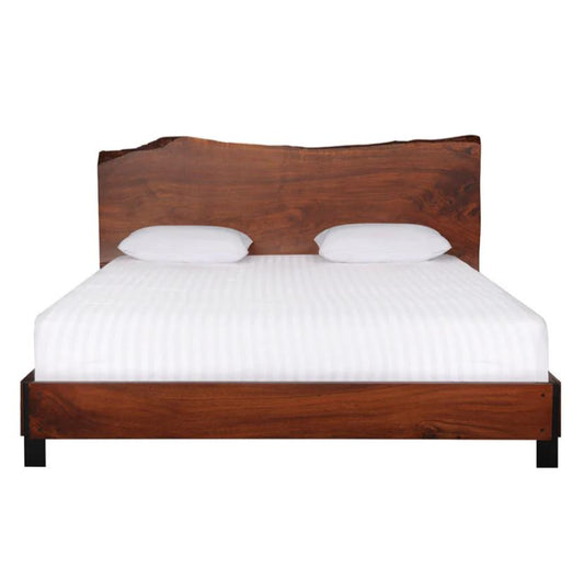 Live edge sheesham wood bed frame with natural curved edge