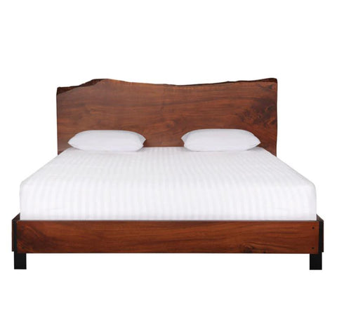 Live edge sheesham wood bed frame with natural curved edge