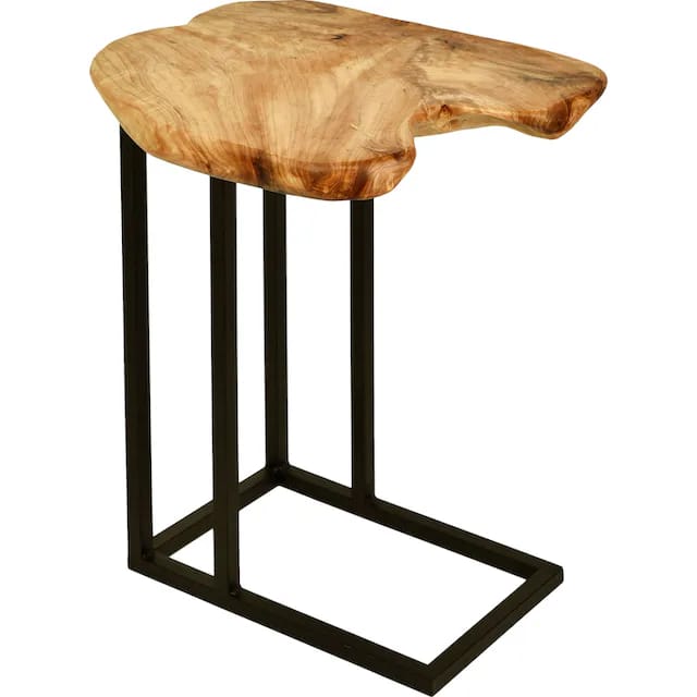 Live edge side table in matte finish