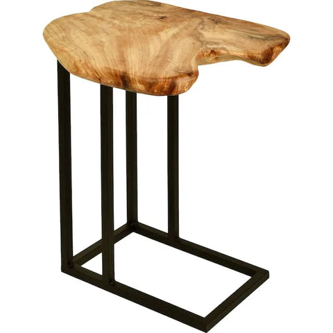 Live edge side table in matte finish