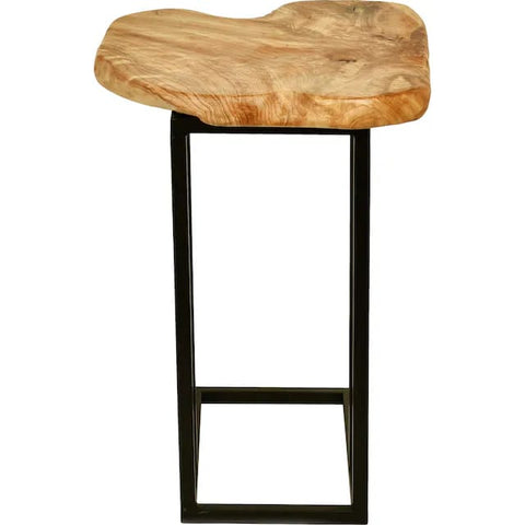 Live edge side table, side profile