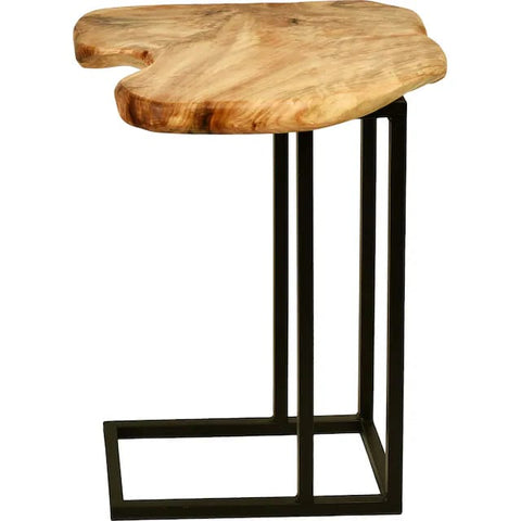 Live edge wood table top, overhead view