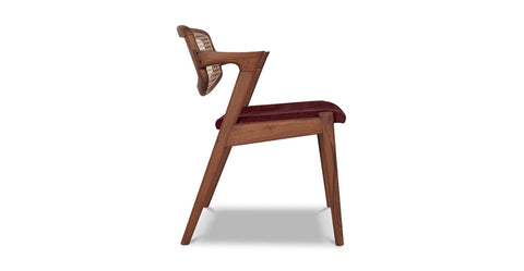 Natural cane rattan chair with solid wood frame