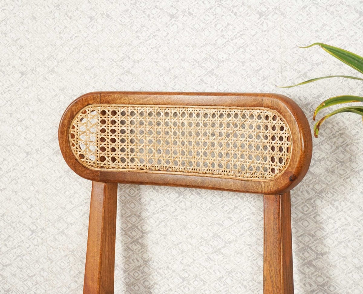 Natural cane rattan chair with solid wood frame