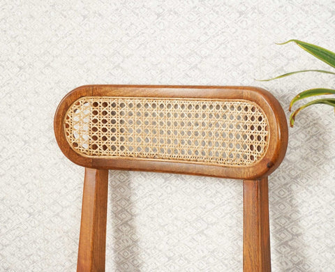 Natural cane rattan chair with solid wood frame