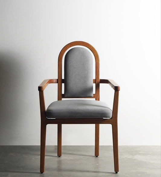 Nawab solid wood accent chair with ergonomic backrest - glossy finish