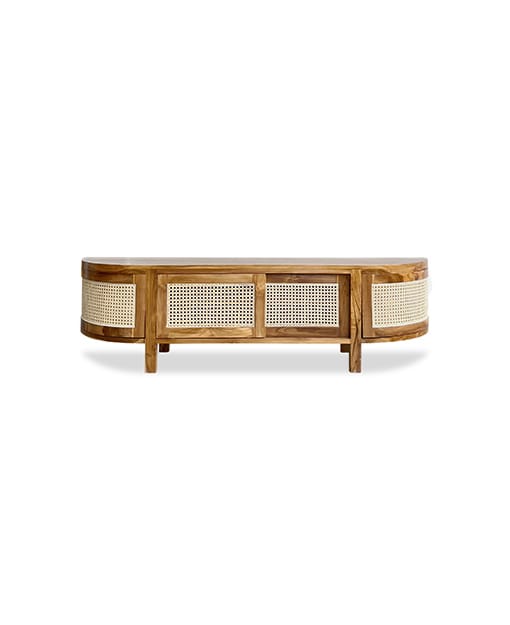 R38 Mini Habitat handcrafted rattan TV rack