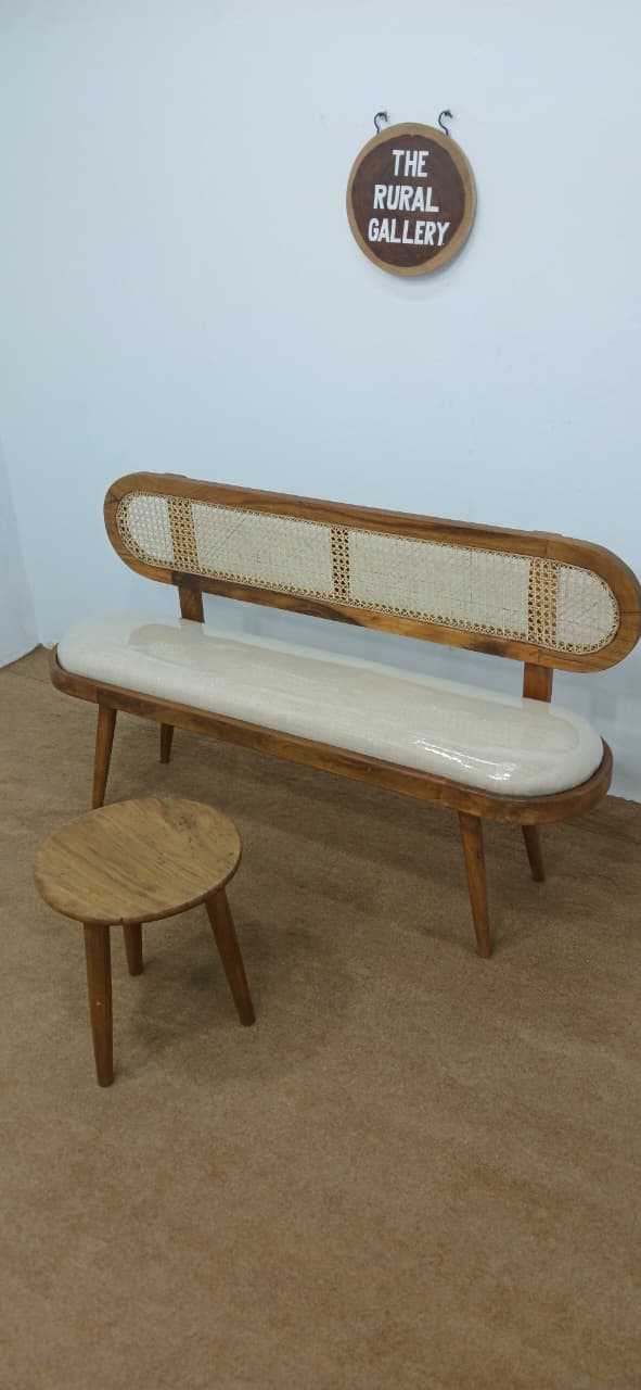 R40 RootCraft rattan bench by The Rural Gallery