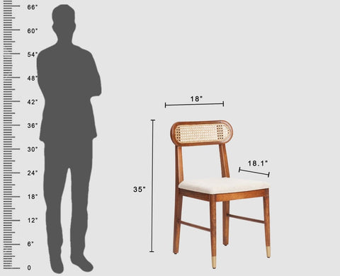 R48 ClassicWeave Sheesham wood and rattan dining chair