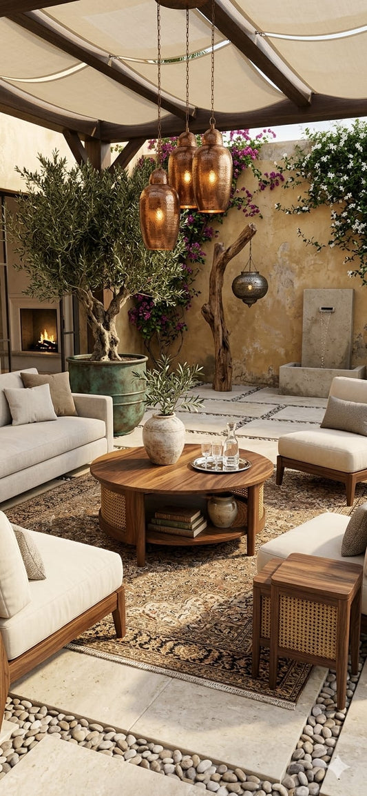 R51 Cane Collective rattan centre table
