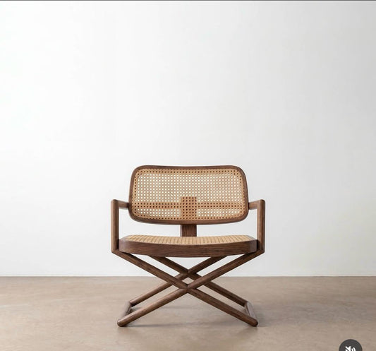 R53 Birch handcrafted cane chair with wooden frame