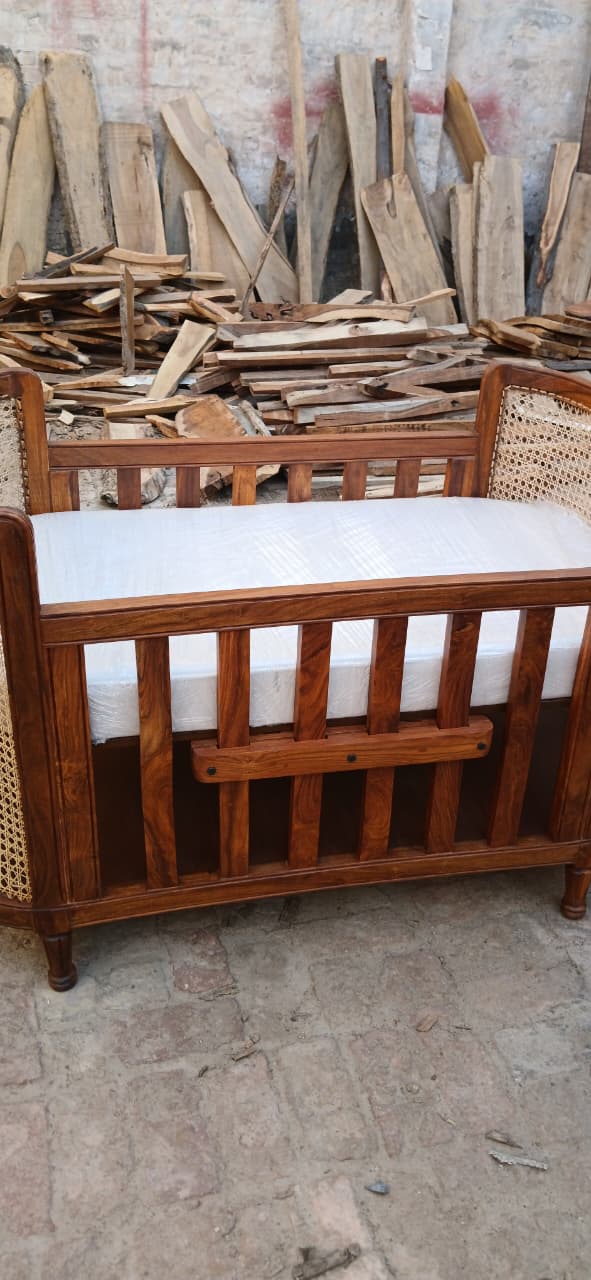 R56 Bloom natural cane baby cot for nursery