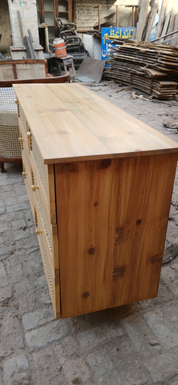 R57 Nurture wooden rattan chester side view
