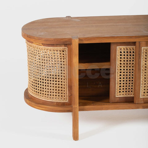 Rattan TV console by The Rural Gallery