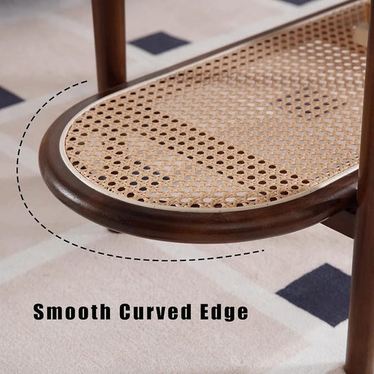 "Rattan centre table alternate angle, glossy finish"