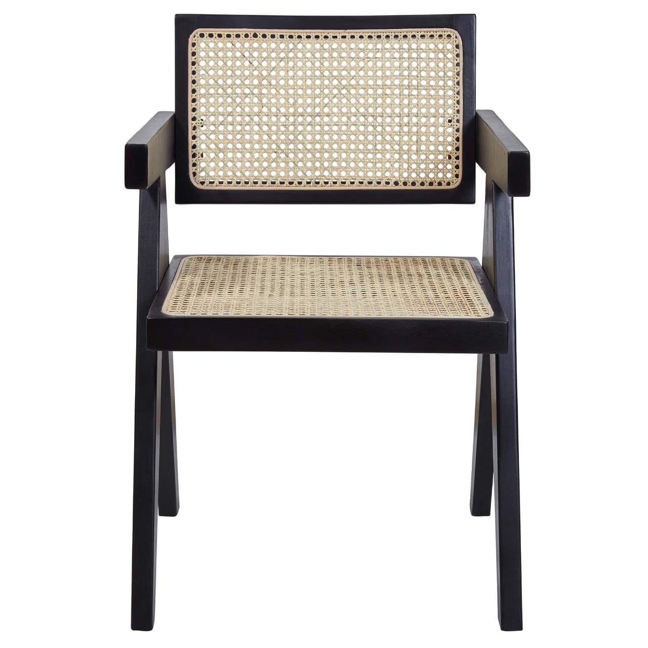 "Rattan chair front view, full length"