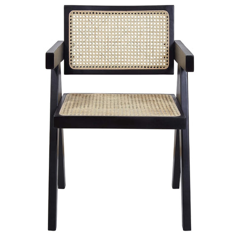 "Rattan chair front view, full length"