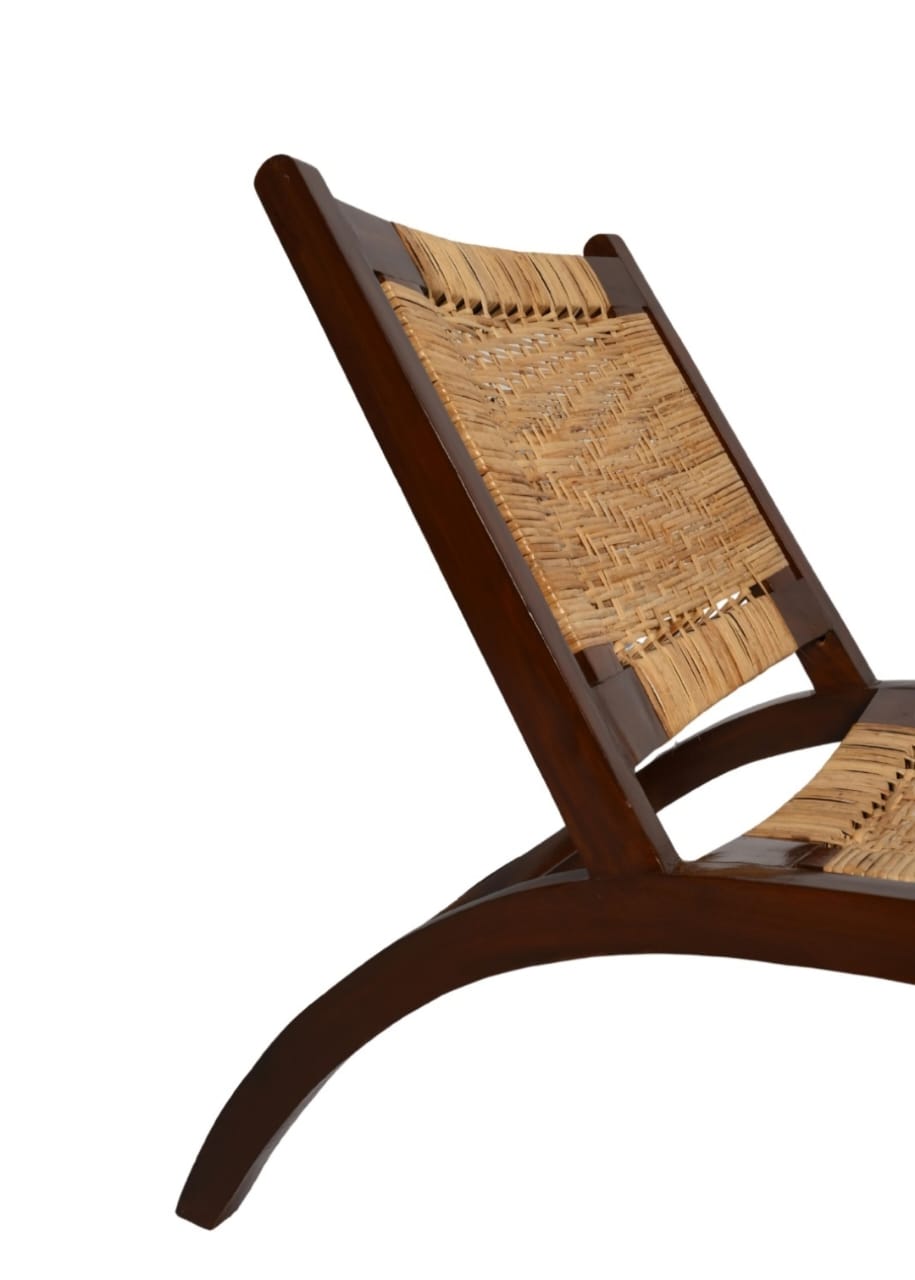 "Rattan chair seat detail, matte finish"