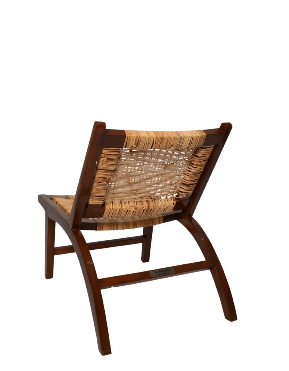 "Rattan chair shown from front, full view"