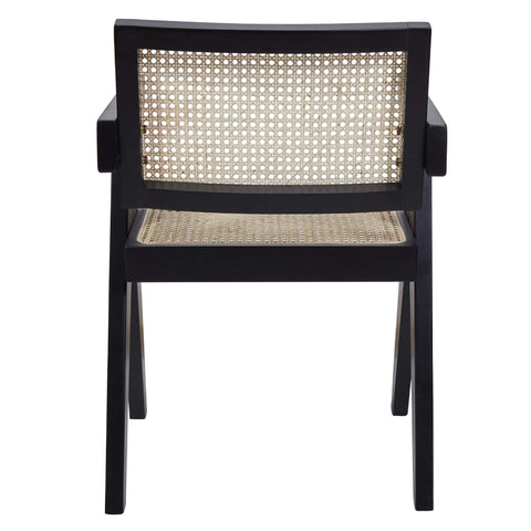 "Rattan chair side profile view"