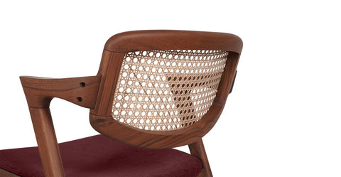 Rattan chair with woven cane seat and backrest