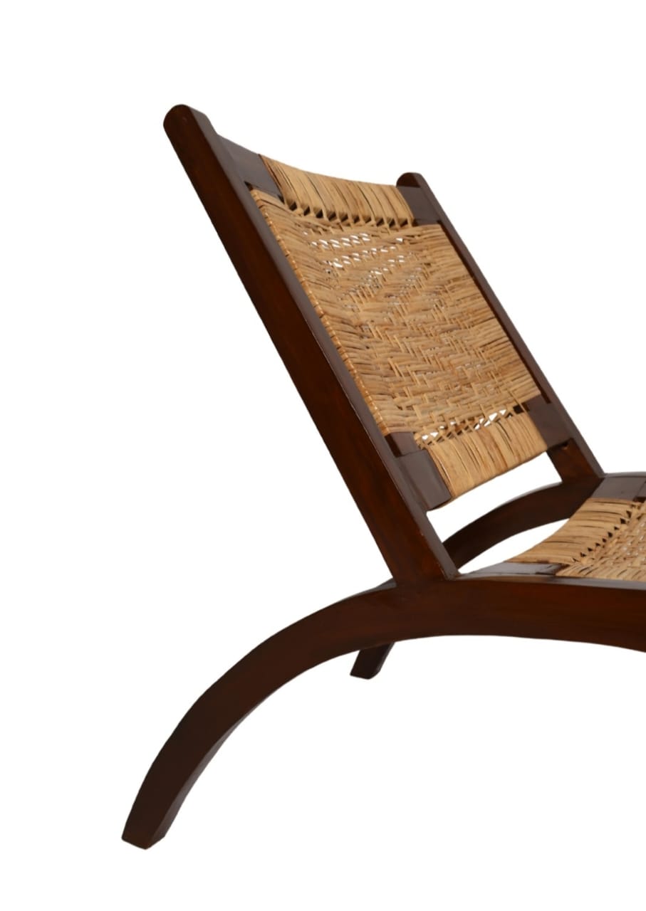 "Rattan comfort chair styled in room setting"