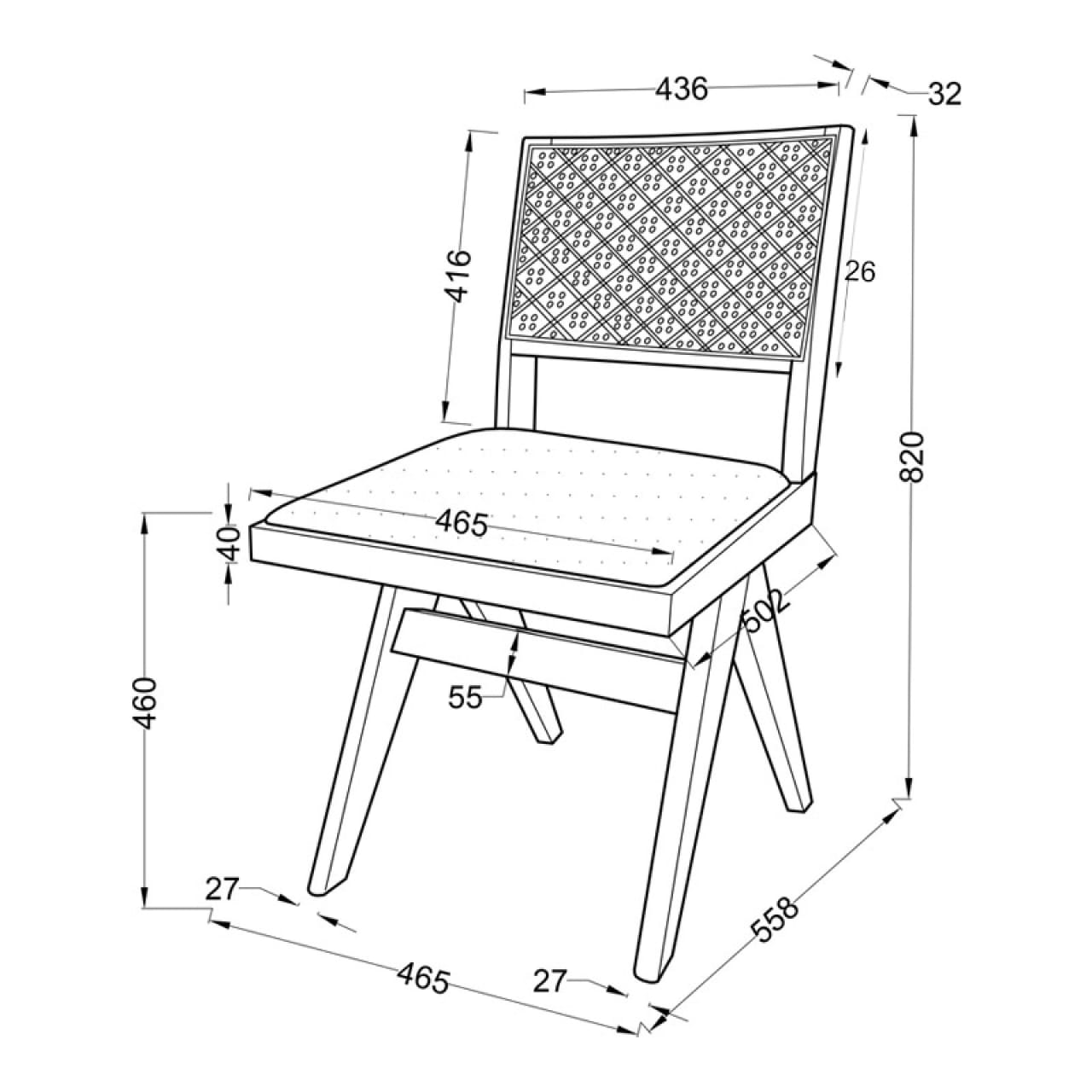 "Rattan dining chair seat detail"