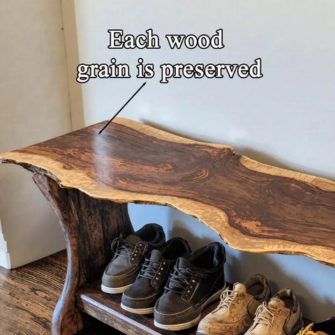 Sheesham wood entry bench with shoe storage shelf
