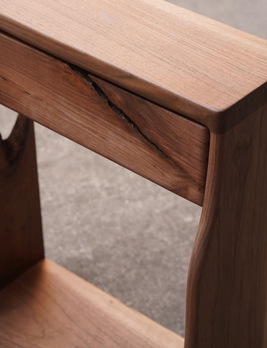 "Solid wood side table matte finish variant"