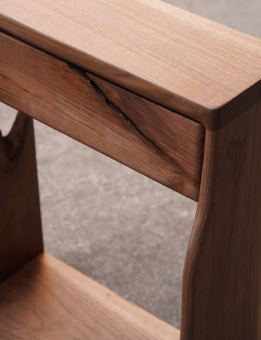 "Solid wood side table matte finish variant"