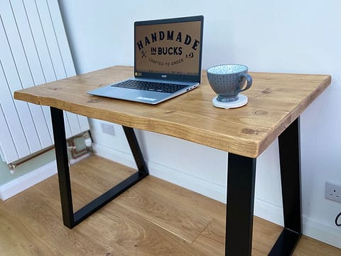 Study table angled view showing full length