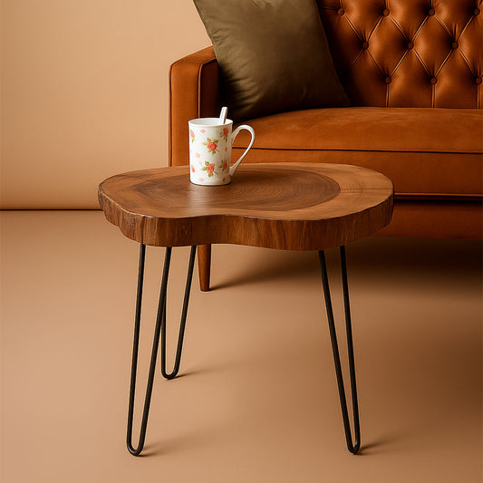 L13 GrainLine: Live Edge Coffee Table, Live Edge Side Table, End Table, Table with Hairpin Legs