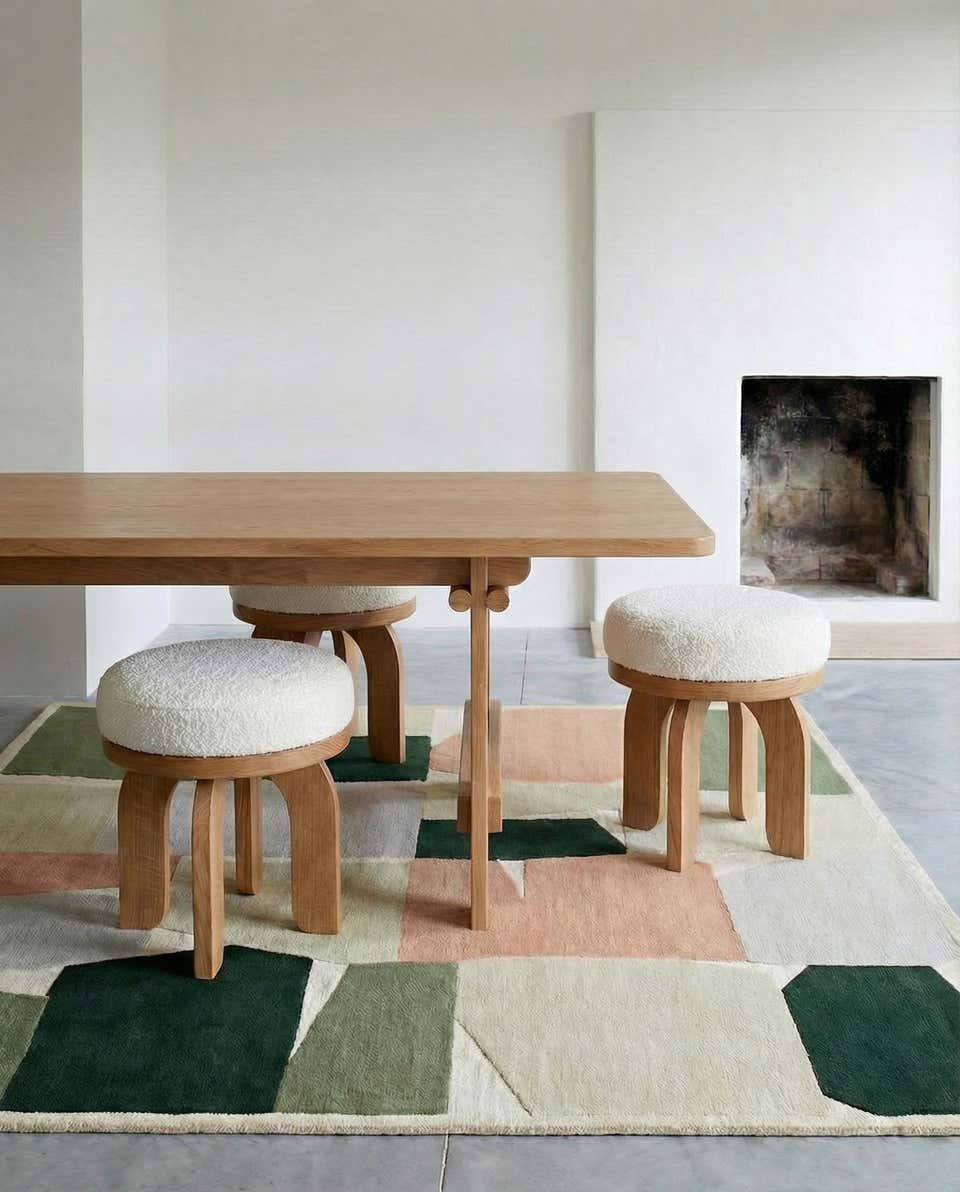 Velwood stool styled in living room setting