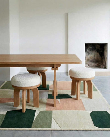 Velwood stool styled in living room setting