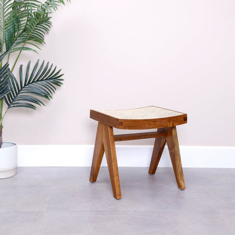 Weave Nest bench styled in an entryway setting