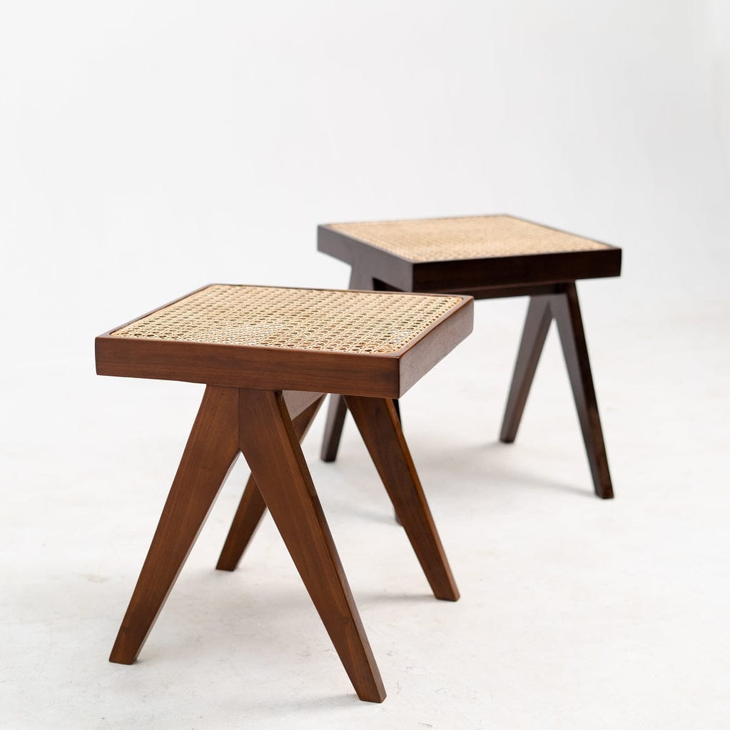 Weave Nest handwoven rattan bench with solid wood frame