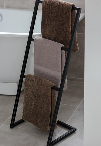 Free Standing 3 Step Towel Rack | Industrial Loft Towel Stand | Unique Towel Hanger