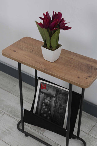 Minimal Side Table With Magazine Rack