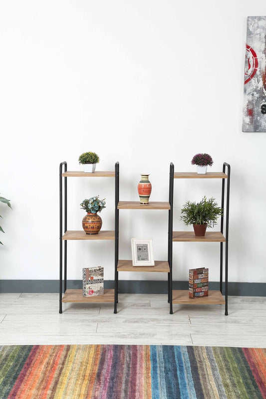 Wooden Shelving, 8 Tiers Decorative Shelf, Multi-Purpose Plant Stand