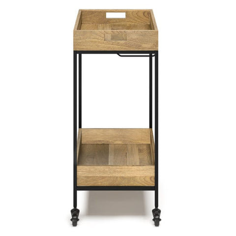 Natural Black Metal Serving Trolley