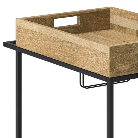 Natural Black Metal Serving Trolley