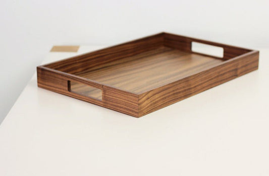 Wooden tray Ottoman tray with handles. Serving tray living room decor