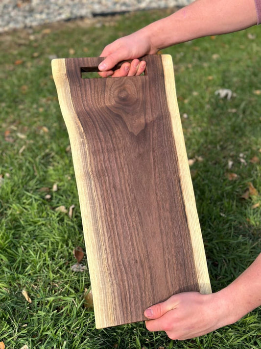 Live Edge Inset Handle Tray