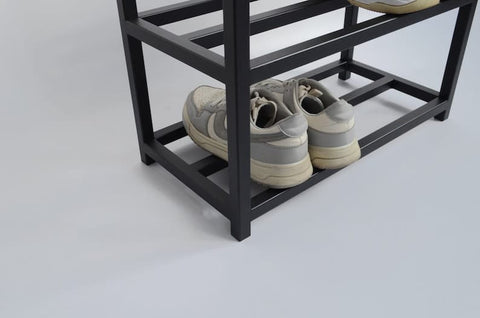 Hallway 3 tier metal shoe rack Industrial entryway custom shoe rack organizer Unique closet shoe shelf